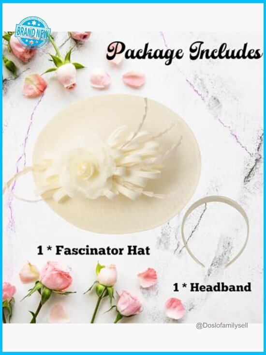 Fascinator Hat Headpiece Elegant Vintage Feather Derby Tea Party Church
